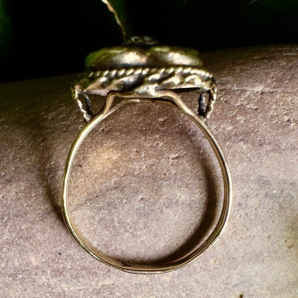 14k Onyx Heart & Diamond accent Ring - Picture 3 of 10